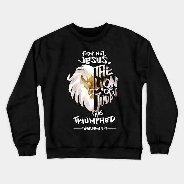 Jesus is the Lion of Judah Christian Crewneck Sweatshirt by Therapy for Christians